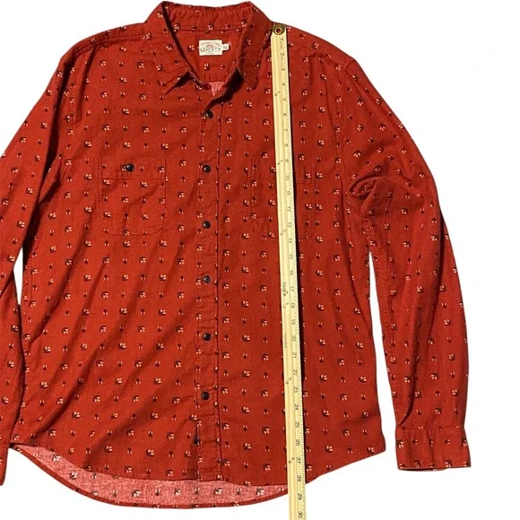 FAHERTY Brand Men's Red Floral Print Long Sleeve Button Up Shirt Size XL - Picture 3 of 7
